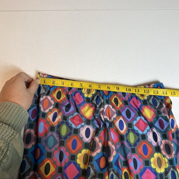 Lesley Evers Womens Pants Cropped Straight Leg Floral Colorful Hippie Artsy Sz M - Picture 7 of 9